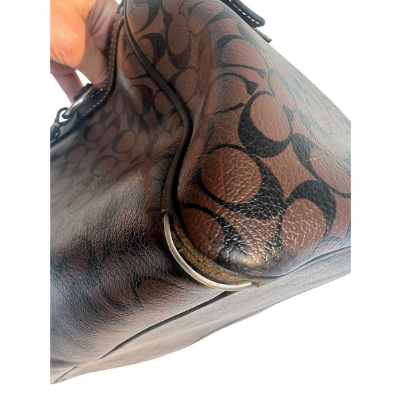 Coach Chelsea Heritage Brown & Black Coated Leather Satchel F15132 +WALLET *READ - Picture 5 of 16